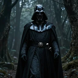 cinematic, fierce Darth Plagueis the wise, standing in a dark forest, dark, 4k, artstation, highly rendered, octane render, beautiful, inspired by Peter Morhbacher, high resolution