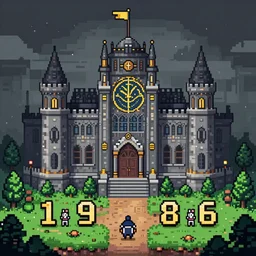 elden ring capitol, pixel art, 1 9 8 6, 8 bit, surreal, gloomy, highly detailed, scene,