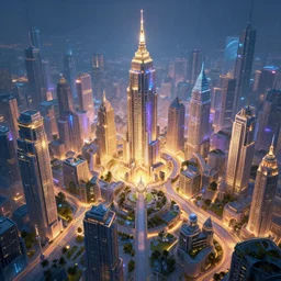 a fantasy city that is based around magic, digital art