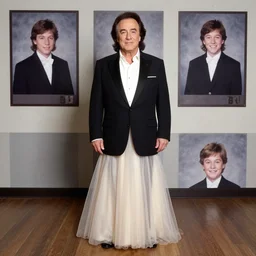 danny devito wearing prom dress alone, school photo