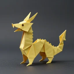 simple origami eastern dragon, octane render, award-winning, featured on artstation