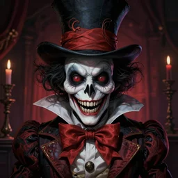 the mad hatter from alice in wonderland at the dark carnival in hell, crazy, psychopathic, highly detailed, artstation, intricate, smooth, sharp focus, dark, horror, illustration, art by greg rutkowski and yuumei, good clear quality, lighting, biology, symmetrical artwork, perfect face, 1 3 5 mm, cinematic, hyper realism, high detail, octane
