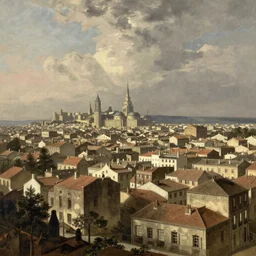 a city, 19th century painting