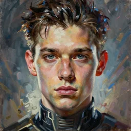 hyperrealistic oil painting of electric hero, symmetric face, oil slick hair, realistic shaded perfect face, extremely fine details, realistic shaded lighting, dynamic background, 8 k ultra realistic, highly detailed, art by christopher balaskas, alphonse mucha, craig millions ultra detailed