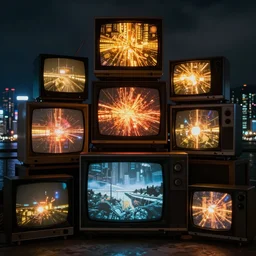 crt television kowloon city cathode ray tube phosphor multiple array tvs serial experiments lain by moebius