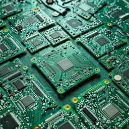 a sea of circuit boards