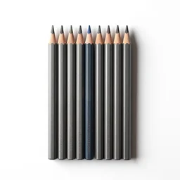 industrial colored pencil set, professional product shot, isolated on a pure white background, centered, entire object in frame, sharp focus, soft studio lighting