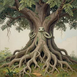 painting of a creature from the roots of a tree, highly detailed, sharp, digital painting, illustration, digital art, concept art, trending on artstation, 8 k