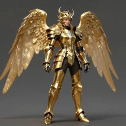 Concept art, angel knight girl in golden and cooper armor, artstation trending, highly detailded