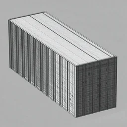Orthographic projection of a massive rectangular structure