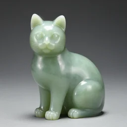 jade sculpture of a cat