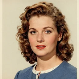 “Irène Jacob portrait, color vintage magazine illustration 1950”