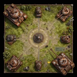 top down overhead bird's eye view!!! | | digital painted rusted dieselpunk tank virtual tabletop asset pacl, over 1 0 0 assets!, dungeondraft, roll 2 0, 2 - minute tabletop, battle map prop, black background, unity asset store, by greg rutkowski, trending on artstation