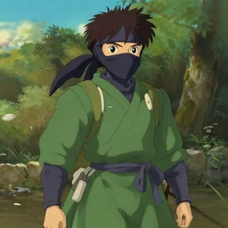 studio ghibli ninja, amazing digital art, by studio ghibli in the style of japanese anime films,