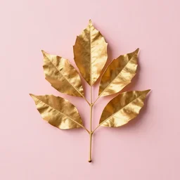 golden leaves on pastel pink background, professional photography, soft lighting, 8k