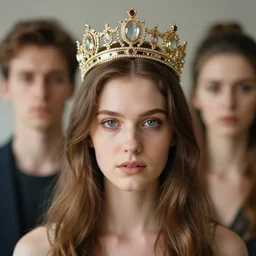 blurred background. close-up portrait of a goddess in crown, by Anne Bachelier by Anka Zhuravleva, Anato Finnstark and Alena Aenami, Angus McKie