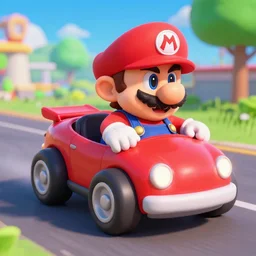 wariomobile : the car that looks like wario, realistic, 4 k, hd.