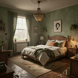 an environmental concept art of life is strange, chloe price, bedroom interior, highly detailed, environmental light, cinematic by francis tneh