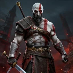 kratos from god of war in star wars, cinematic film still
