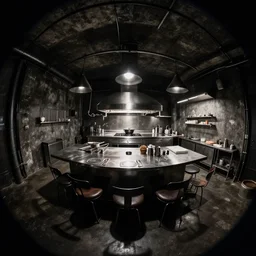 fish eye lens, ultra wide, gediminas pranckevicius dark kitchen underground