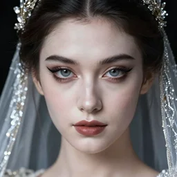 vampire bride, hyper realistic face, beautiful eyes, fantasy art, in the style of greg rutkowski, intricate, hyper detailed, smooth