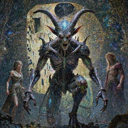 epic monumental beautiful portrait of menacing and anxious biomechanical Djinn overseeing the deist mechanical universe by charlie bowater, mandy jurgens, gustav klimt, octane render, iridescent, 4k, 8k, high detail, HDR, by tom bagshaw, powerful, with inspiration from Beksinski