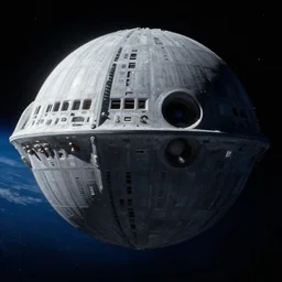 film still of the death star hovering above earth, full view, in the new star wars movie, 4 k