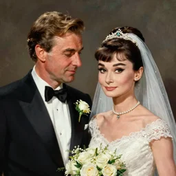( ( ( 1 8 0 2 th ) ) ) newly weds ( - jean reno - and - audrey hepburn - ). painting by francois gerard. classical, trending on artstation. com, pinterest. com