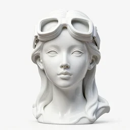 full head and shoulders, beautiful female porcelain sculpture with melting white paint 3 d cyborg elements, white prosthetic eyes, 3 d goggles, smooth, all white features on a white background, delicate facial features, white eyes, white lashes, detailed white liquid, anatomical by daniel arsham and james jean