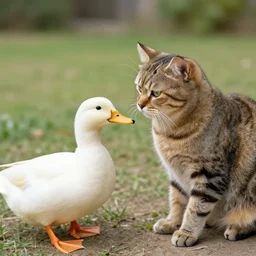 fusion of a cat and a duck