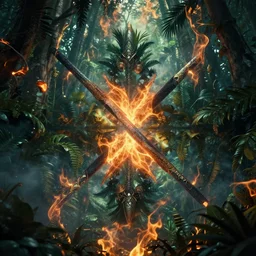 mystic jungle pattern, smoke, sharp focus, octane render, ffxi, crackle tube, rpg, beautiful, flare, cinematic, vsco, film, unreal engine, symmetrical!!, maybelline, sephora, artstation, art by artgerm, rossdraws, art by karol bak, makeup,