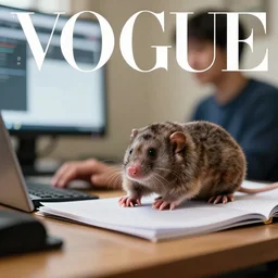 a medium shot, bokeh, an animal mole is data analyst working in a home office, 2 0 2 2 photo from vogue magazine
