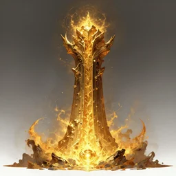 unholy concept art monolith of the ancient golden inferno gods, by ross tran, concept art trending on artstation