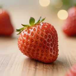 a cedar - wood strawberry, bokeh photography