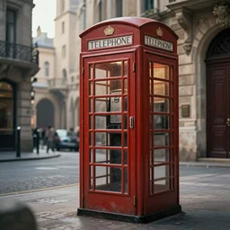 A futuristic telephone booth in an ancient city, realistic, 4K HD wallpaper, trending, old city in background