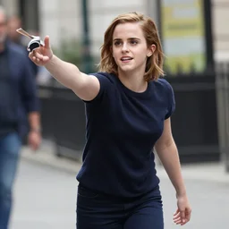 emma watson while is throwing out in the street