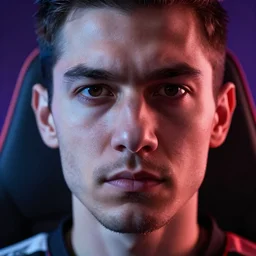 photograph of a gamers face, close up, high detail, studio lighting, 4 k