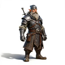 elegant dwarf blacksmith, high detail digital art, full body, standing, isolated on a pure white background, centered, whole figure in frame, sharp focus, studio lighting