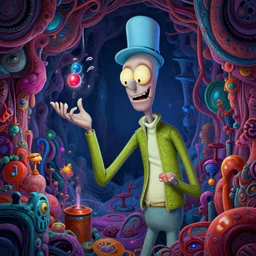 squidward taking an acid trip, digital painting, octane render, psychedelic, intricate detail, highly detailed