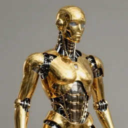 Mechanical man in gold and brass