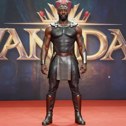 idris elba as t'challa, full body, centered, asymmetric, wakanda background, hyper realistic, ultra detailed, 8 k, no mask, masterpiece, trending on artstation