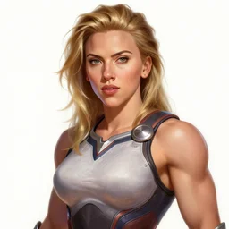 detailed portrait of scarlett johansson as a female bodybuilder zarya from overwatch, beautiful, fantasy, intricate, elegant, highly detailed, digital painting, artstation, concept art, matte, sharp focus, illustration, art by aenaluck, artgerm and roberto ferri and greg rutkowski, epic fantasy, digital painting