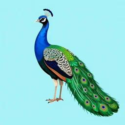 magical peacock bird illustration by bijou karman, colourful, bold