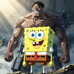 spongebob as a titan in attack on titan, in the style of Hajime Isayama