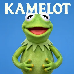 portrait of kermit the frog, kamelot album cover, trending on artstation