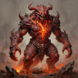concept art of a lava elemental, highly detailed painting by dustin nguyen, akihiko yoshida, greg tocchini, greg rutkowski, cliff chiang, 4 k resolution, trending on artstation, 8 k