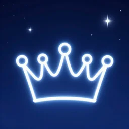 a neon glowing crown silhouette under a sky full of stars in a forest in england, sense of longing, rule of thirds, clever design, decorative modern graphic design collage border, by hannah hoch and jesse treece and christian jackson and josh brill