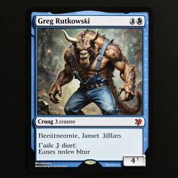 Minotaur wearing Denim Jeans MTG Card Greg Rutkowski ismail inceoglu craig j. spearing bastien grivet james gilleard barnett newman