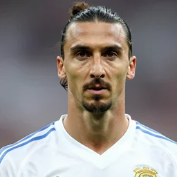 zlatan ibrahimovic finally realizing that he is not the best footballer in the world. close up portrait by mark mann