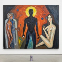 the holy graffiti spray can shinig over the depth of destiny by georg baselitz and georgia o'keeffe